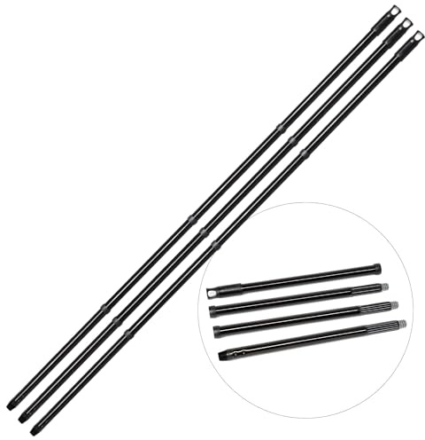 Novaliv 3X Vielseitiger Premium Schraub-Besenstiel 137 cm - 2,6 cm Stabil Langlebig Schwarz Verstellbar 137 cm auf 94,5 cm Perfekt für Kehren, Schrubben & Fensterputzen Hochwertige Metallkonstruktion