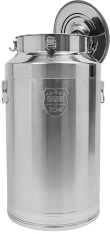 Milchkanne,88 Liter Milchkanne Edelstahl 304 mit Deckel,Transportbehälter Milchkrug, Sliver,Große Vintage Bauernhof Milchkännchen,Flüssigkeiten wie Milch, Wasser, Honig