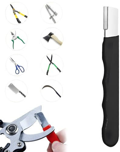 Portable Quick Sharpener, Multipurpose Garden Tool Blade Sharpener for Knife, Pruners, Loppers, Hedge Shears Scissors, Axe, Hatchet, Machete Etc (Black)