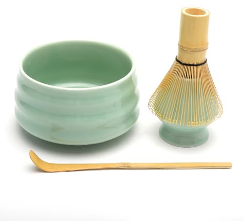 Juego de 4 piezas Matcha Juego de té Matcha Varillas Matcha Juego de Mezclador Matcha Whisk Accesorios Japonés para Ceremonia Matcha Cuenco Matcha Cerámica Matcha