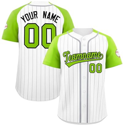 Personalisierte Druck Namennummern Baseballtrikot, Benutzerdefinierte Baseball-Trikots Individuelle Baseball Shirts Für Männer Frauen Jugendliche Button-Down Baseball Shirts Sportuniform