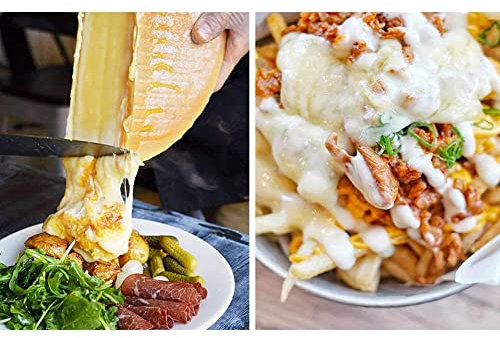 XFQZJG Commercial Cheese Melter, Electric Cheese Grill Melter with Double Heating Area, Rapid Heating Grill Tradicional Melting Machine Cheese Heater, Cheese Wheel Heating Machine