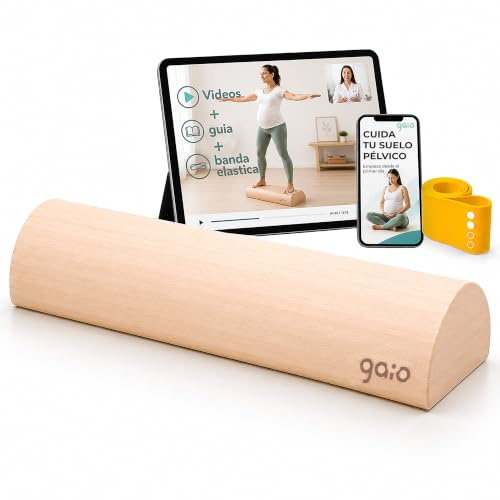 GAIO® Tronco Propioceptivo 5P para Suelo Pélvico, Madera Natural, Medidas Oficiales, Propiocepción, Control Postural y Estabilidad Pélvica