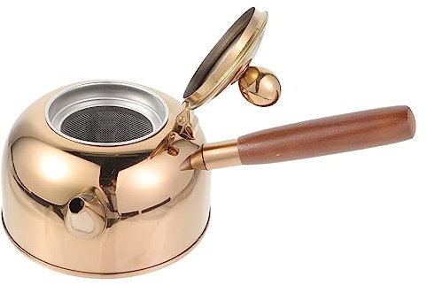 CONGARTENO Tetera Inoxidable Pequeña Asa Lateral Hervidor de Agua para Cocina para Inducción y Gas Uso Interiores y Exteriores 1.5