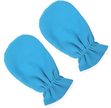 CALLARON Guantes Exfoliantes Hidratantes Reutilizables y Lavables de Franela y Poliéster para Cuidado Piel Ideales para Spa Profesional y Cuidado Diario