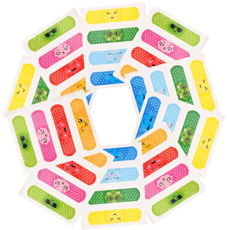 BEBEMOKO 40 Vendajes Adhesivos para Niños Dibujos Animados, Adhesivo Fuerte y Material Pe, Adecuado para Uso Diario y Viajes, Colores Variados y Buena Adhesión