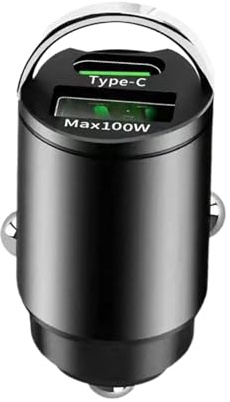 Caricabatteria da auto USB – Adattatore doppio di ricarica rapida da 100 W, porta di ricarica compatibile per auto, tablet, dispositivi mobili | accessorio auto compatto, design a ricarica rapida