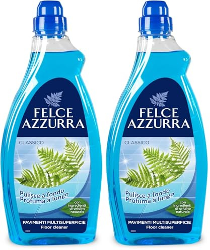 Felce Azzurra - Detersivo Pavimenti Profumato Classico per Pulizia Casa Adatto a Ogni Pavimento, Detergente Pavimenti Pulisce e Profuma a Lungo, Flacone Ergonomico e Ingredienti di Origine Naturale 1L