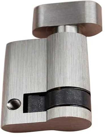 Euro-Zylinderschloss, Türzylinderschloss, Standard-Türzylinderschloss 45 mm, Halbzylinder, Druckknopf, einflügelig öffnend, mit Knaufschloss for Badezimmer-Holztüren