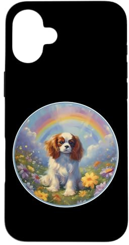 Cavalier King Charles Rainbow Bridge commémoratif coloré pour Chien Coque pour iPhone 16 Plus