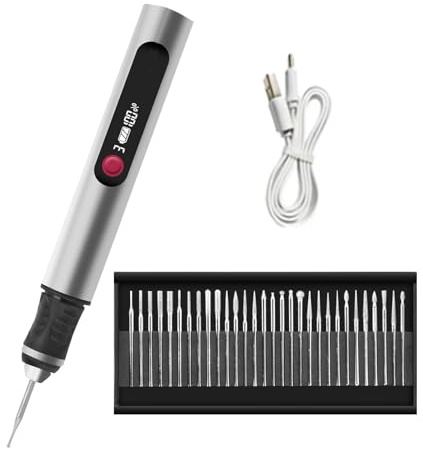 Erconsso Stylo Graveur Métallique,Outil de Gravure Céramique Sans Fil | Outil de Gravure sur Verre,pour Amateurs de DIY, Artistes, Bijoutiers, Menuisiers, Maquettistes, Ateliers Métal Verre Bois,