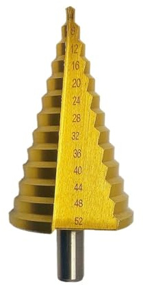 4-52 mm Stufenbohrer-Set, Titan-Nutfräser for Holzbearbeitung, Aluminium, Metallblech, Kernlochöffner
