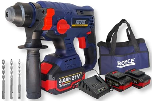ROYCE RE10009 MARTELLO TRAPANO ROTATIVO SCALPELLATORE 21V ATTACCO SDS PLUS 4 FUNZIONI