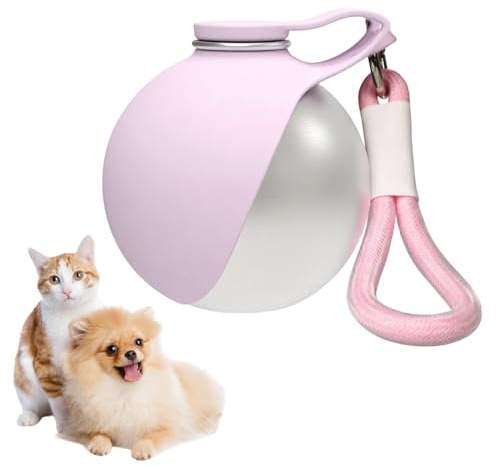 Tragbare Haustiere Trinkflasche, 285ml Edelstahl Wasserflasche für Hunde, Auslaufsichere Reise Trinknapf für Katzen mit Faltbarem Silikonnapf für Spaziergänge und Wanderungen Im Freien