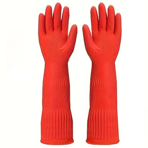CO2 MANIA Guanti per Acquario in Lattice, Extra Lunghi 38 cm, Impermeabili, Flessibili, per Pulizia Acquario, Lavori Domestici [Taglia S (6,98 a 8cm)]