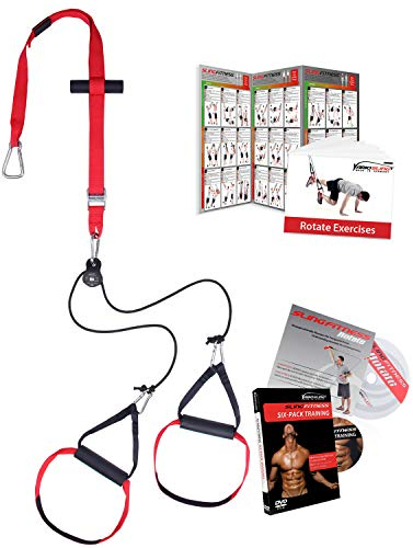 Variosling® Sling Trainer mit Umlenkrolle mit Griffschlaufen inkl. 2x Schlingentrainer DVD, Türanker, Poster MADE IN GERMANY (Rotate)