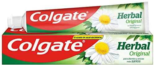 COLGATE Herbal, Pasta de Dientes, Dientes y Encías Más Sanas con Ingredientes Naturales, Blanco y Verde, Menta, 75 Mililitros