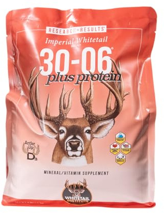 Whitetail Institute 30-06 Mineral and Vitamin Supplement for Deer Food Plots, Provides Antler-Building Nutrition and Attracts Deer, Plus Protein, 5 lbs
