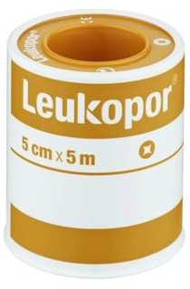 BSN medical Leukopor 500 x 5 cm 1 styck - Självhäftande plåster (500 x 5 cm, 1 styck, Rektangulär, Vit, Gul, CE)