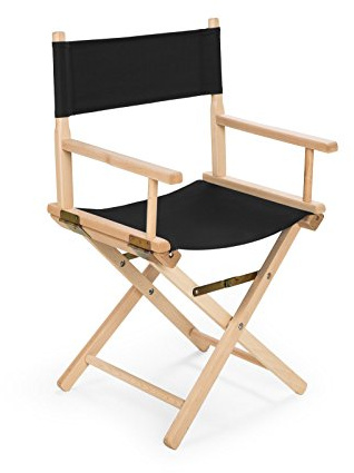 IMPWOOD Regiestuhl aus unbehandeltem Buchenholz – Klappbarer Regiesessel mit schwarzem Stoffbezug – Leicht & platzsparend für Garten, Balkon, Camping