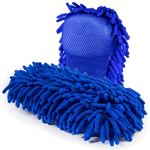 Cosey - 2er Pack, Chenille-Schwamm, 11x23cm, blau