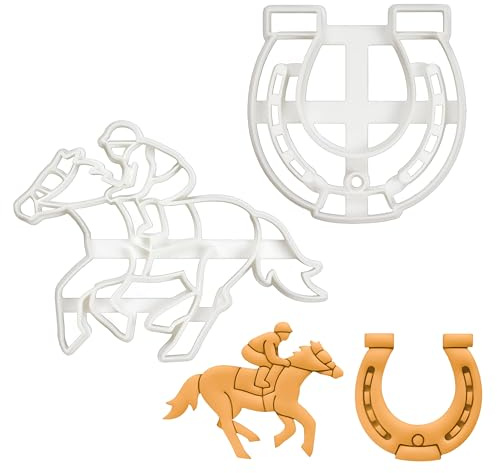 2er Set Jockeys Ausstechformen (Formen: Jockey und Hufeisen), 2 Teile, Bakerlogy