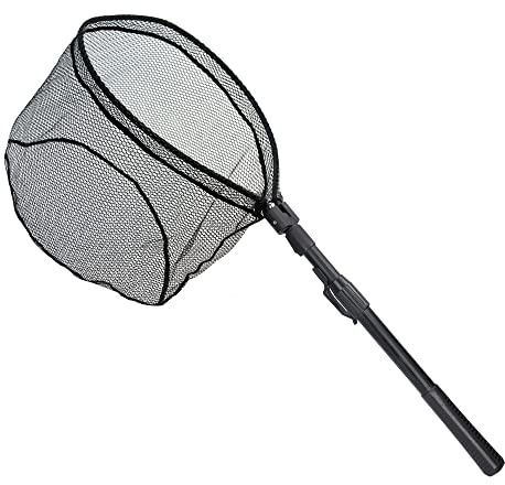 Zite Fishing Spinn-Kescher Gummiert Angeln - Angel Kescher Teleskop | Einhand Raubfisch-Kescher, Unterfangkescher Watkescher Spinnfischen 113cm Unterfangkescher gummiert gummierter Kescher