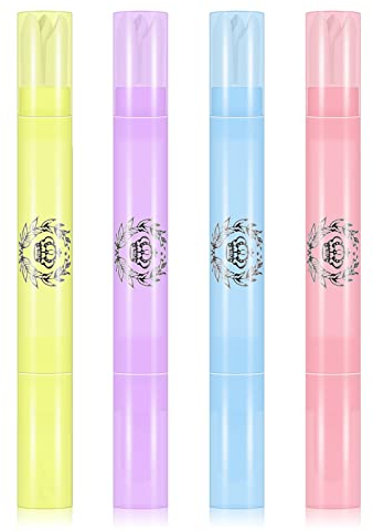 Freeorr 4Pcs Nagellack Korrekturstifte set, Nagellackentferner stift, Nail Art Auffüllbare Nagellackentferner Entfernung Stifte mit Baumwollköpfen Maniküre Corrector Pen (12 Austausch Spitzen)
