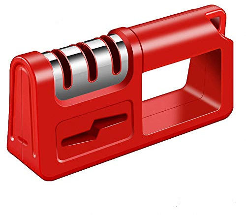 Forbice professionale e affilatrice per coltelli affilati 4 in 1 Base antiscivolo manuale Design ergonomico con utensili da cucina in tungsteno in ceramica diamantata per tipi di coltelli