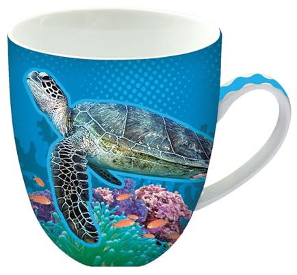 Animug - Tortuga marina de Deluxebase. Taza grande de cerámica 450ml. Una taza animal de tortuga marina que es una adición genial a tu colección de tazas o como un divertido y original regalo