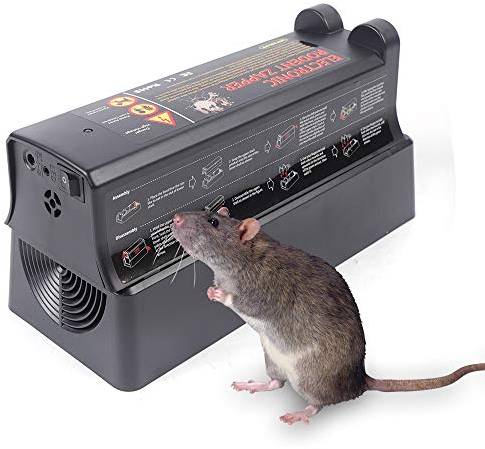 Sallurmose 220V Elektrische Rattenfalle Wiederverwendbare elektrische Mausefalle Leistungsstarker elektrischer Nagetierfänger für den Hausgartengarten