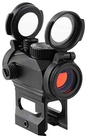 FOCUHUNTER 1x20 2MOA Rotpunktvisier mit 2X Picatinny 21mm Schienenadapter und aufklappbaren Objektivabdeckungen (4 Ausführungen erhältlich (Stil 3)
