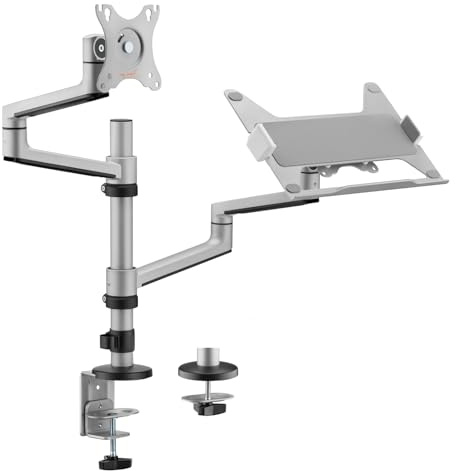 mywall Tischhalter für Monitor&Laptop - HL52L, Vollbeweglich, Monitor Halterung, Laptop Halterung, Höhenverstellbar, Tischhalterung, Drehen, Neigen, 2in1 Tischhalterung, Multitasking