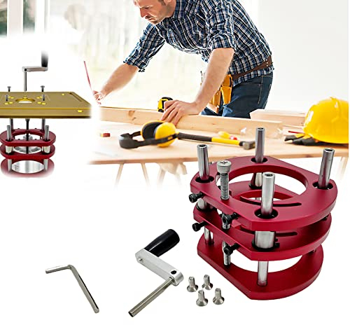 Router Sollevamento, Tavolo Per Fresatrici Sistema Sollevamento Preciso Per Fresatrici Per 64-66 mm Diametro Motore Router Tavolo Inserto Piastra Sollevamento Base Supporto Massimo Ascensore 51mm