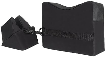 ACEXIER Taktisches Schießen Vordere & Hintere Taschen Zielsportauflage Unterstützung Sandsackständer Ungefüllte Halter Airsoft-Waffe Gewehr Jagd Schrotflinte (Black)