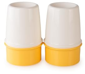 Tupperware Set 2 Eierbecher Frühstück - Weiches Ei Warmhalten - Integrierter Wendedeckel - Ideal Brunch und Ostertisch in der Familie - Cremeweiß