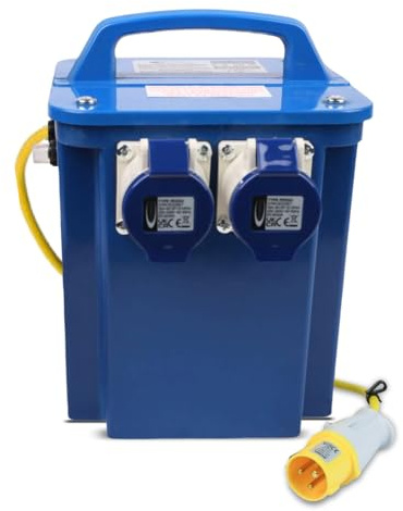 3.3kVA Step Up Transformer 2x16 Amps Outlet 240V 16 Amps 110V Plug with 1.5m Cable for Work Sites and Construction