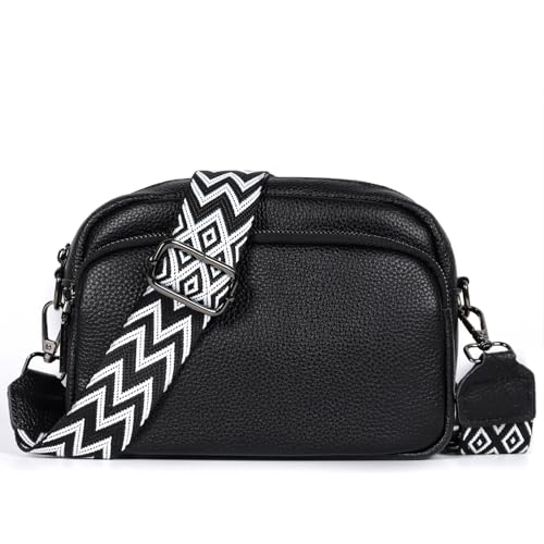 TANTOMI Umhängetasche Damen Klein, PU Leder Crossbody Bag Damen Handytasche zum Umhängen, Moderne Handtasche Damen Klein mit Breitem Schultergurt, Damen Tasche Tägliches Arbeiten, Einkaufen,Reisen