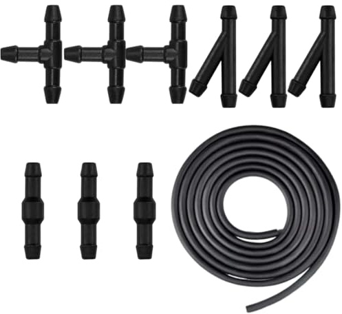 ZOKJSW 1 Satz Universal Scheibenwaschanlage Schlauch mit Schlauchverbinder Wischwasserschlauch Spritzwasserschlauch Reparaturset Automotive Schlauch