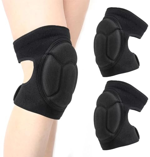 Knee Pads Work Thick Foam Knee Pads Work Anti Slip Collision Avoidance Knee Pads for Gardening Construction Cleaning Flooring Men Women(COLOR:Black)