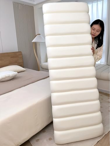 Bett Kopfteil Gepolstert Samt, Wandpolster Kinderzimmer Wandkissen Selbstklebend 140cm 160cm 180cm, Wandpaneele Gepolstert für Wandkissen Lesekissen Bett Kopfteil ( Color : White , Size : 150*62*10cm