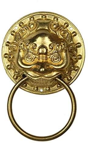 Türklopfer Türklopfer vorn Exquisiter Türgriff, Türklopfer, vorderer Torgriff, Schubladen-Zugring, Messing-Zaunstopper, klassischer wunderschöner Zug-Löwenkopf, fügen Sie handgefertigte Heimdekoration