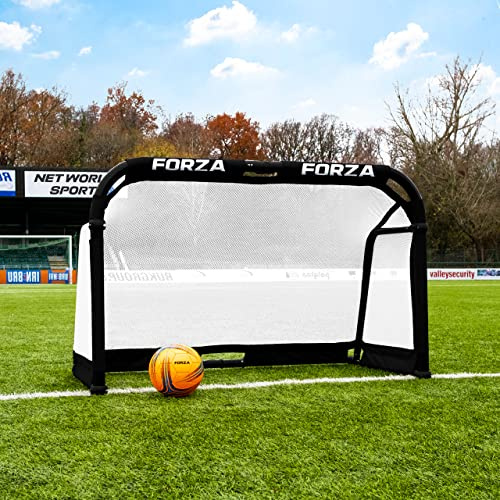 FORZA POD Tor | Pro Alu50 Tragbares Pop-Up-Trainingstor mit Netz und Tragetasche, Schnellaufbau | Leicht und robust fürs Training (Weiß, 1,2m x 0,76m, Ohne Tragetasche)