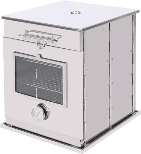 REDCAMP Four de camping pliable avec barbecue à 3 niveaux, en acier inoxydable, portable, réchaud de camping compact pour la randonnée, les voyages, la cuisine en plein air, les pique-niques, les