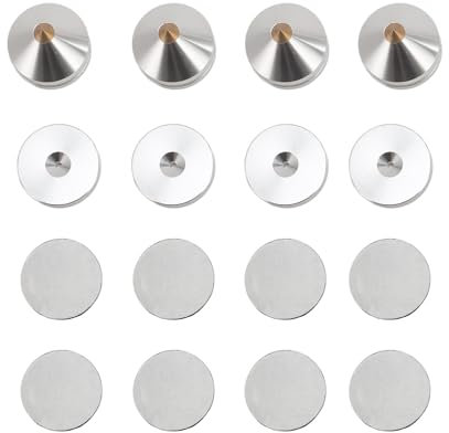 4PCS Speaker Isolation Feet, Speaker Shock Absorbing Feet Pads, Aluminum Alloy Spike Vibration Absorber, Shock Absorbing Feet Pad, Speaker Spikes Reduce Vibration for CD DVD