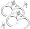 EIHI Esposas de Metal con Llaves Esposas de policía Esposas Reales Juguetes Juego para niños Accesorios de Juguetes de policía Juego de rol Disfraces Bola de Disfraces, 2 Pares