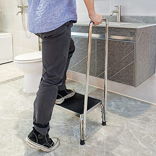Marchepied médical robuste avec poignée pour personnes âgées et adultes handicapés, plate-forme en caoutchouc antidérapant, construction en métal, couleur A