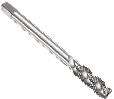 sourcing map Tarauds filetés à cannelure hélicoïdale M7 x 1 H2 métrique pour machine à tarauder, outil de réparation de taraudage non revêtu, acier rapide M2 (HSS)