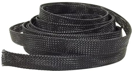 YJQHODY 50M Nylon Tight PET Expandable Sheathing Braided Sleeving, 3-100mm Expandable Ground Strap Wiring, Black Mesh Cable Sleeves(10mm)