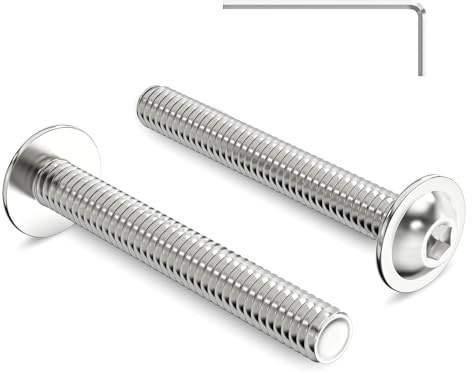 Zuyya Pack of 20 M4 x 30 Screws, Pan Head Screws with Hexagon Socket and Flange, Fully Threaded Machine Screws, Stainless Steel A2 V2A, Stainless Steel Screws with Allen Key
